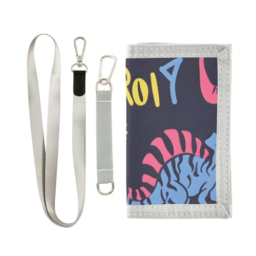 Bunte Kinder-Geldbörse mit Dinosaurier-Druck für Jungen und Mädchen, dreifach gefaltete Geldbörse mit Münzfach mit Reißverschluss und Kartenhaltern, Neuheit Geldbörse für Kindergeburtstagsgeschenke von ISAOA