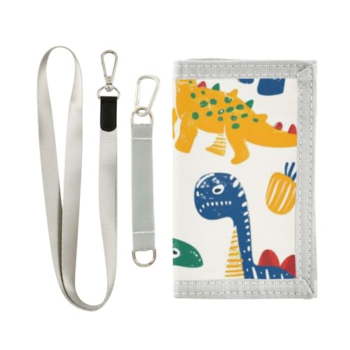 Bunte süße Dinosaurier-Geldbörse für Jungen und Mädchen, Kleinkind-Geldbörse mit Münzfach mit Reißverschluss und Kartenhaltern, Neuheit Geldbörse für Kindergeburtstagsgeschenke von ISAOA