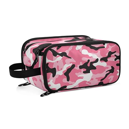 Camo Pink CamouflageTravel Kulturbeutel für Frauen Mädchen Männer Tragbare Wasserdichte Waschtasche Kosmetiktasche Make-up Fall, #9, Einheitsgröße, Beauty Case von ISAOA