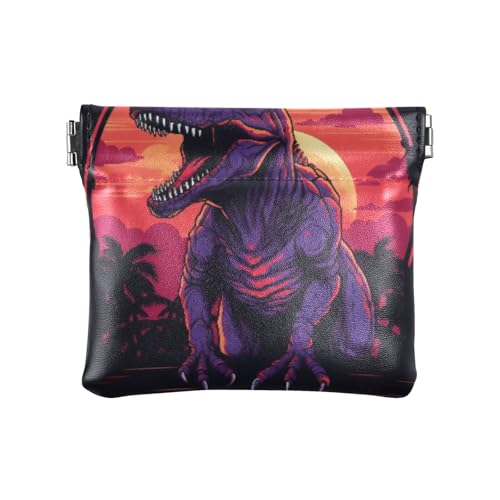 Dinosaurier-Münzgeldbörse, Kleingeld-Halter, PU-Leder, Mini-Geldbörse, Münzfach für Damen, Mädchen, Herren von ISAOA