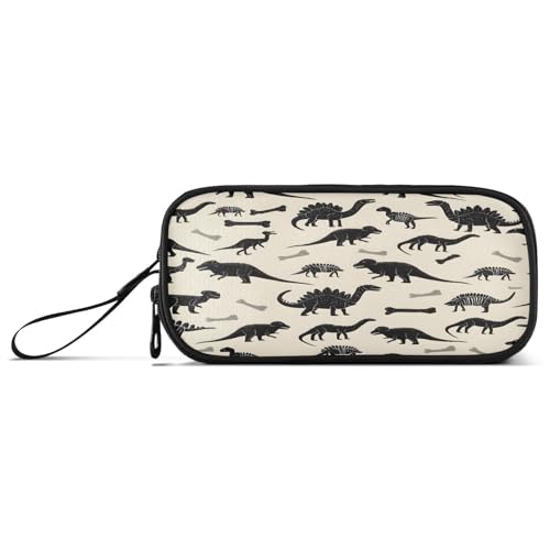 Federmäppchen, große Kapazität, Federmäppchen mit 3 Fächern, Schreibwarenbeutel, schwarzer Dinosaurier, für Schule & Bürobedarf von ISAOA