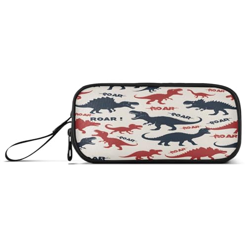 Federmäppchen, großes Fassungsvermögen, Federmäppchen mit 3 Fächern, Schreibwaren-Tasche, Silhouette, Dinosaurier, für Schule & Bürobedarf von ISAOA