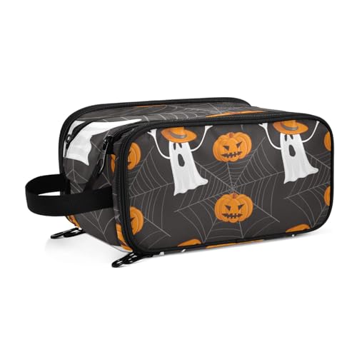 Halloween Geist Reise Kulturbeutel für Frauen Mädchen Männer Tragbare Wasserdichte Waschtasche Kosmetiktasche Make-up Fall, #1, Einheitsgröße, Beauty Case von ISAOA