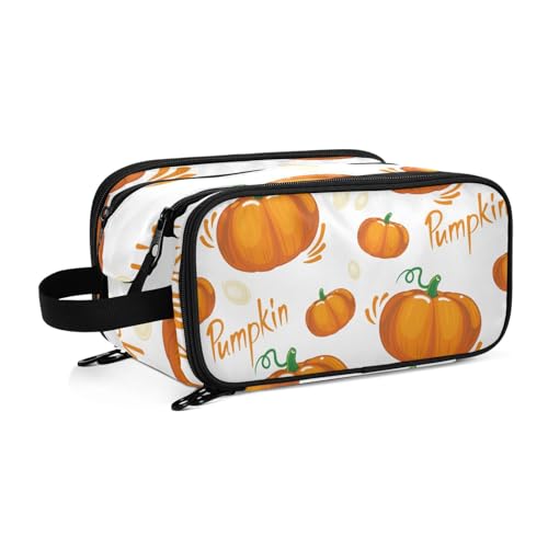 Herbst Herbst Thanksgiving Kürbis Reise Kulturbeutel für Frauen Mädchen Männer Tragbare Wasserdichte Waschtasche Kosmetiktasche Make-up Fall, #1, Einheitsgröße, Beauty Case von ISAOA