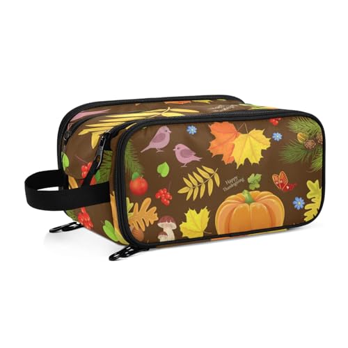 Herbst Reise Kulturbeutel für Frauen Mädchen Männer Tragbare Wasserdichte Waschtasche Kosmetiktasche Make-up Fall, #1, Einheitsgröße, Beauty Case von ISAOA