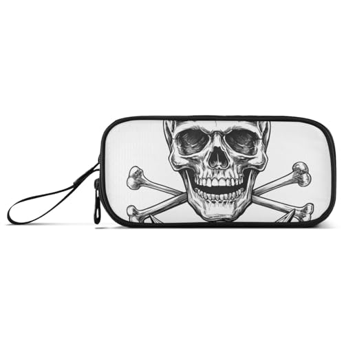 ISAOA Anker Skelett Große Kapazität Federmäppchen 3 Fächer Federmäppchen Tragbare Große Aufbewahrung Bleistift Box Bleistift Tasche für Teenager Jungen Mädchen Erwachsene Studenten, Anker Skelett von ISAOA