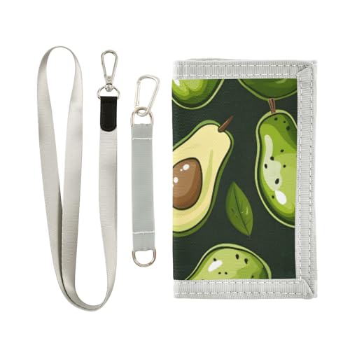 ISAOA Avocado-Obstmuster Kinder-Geldbörse für Jungen und Mädchen, Kleinkind, dreifach gefaltete Geldbörse mit Münzfach mit Reißverschluss und Kartenhaltern, Neuheit Geldbörse für von ISAOA