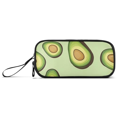 ISAOA Avocado-grüner Hintergrund, großes Fassungsvermögen, Federmäppchen, 3 Fächer, Federmäppchen, tragbar, große Aufbewahrung, Federmäppchen für Teenager, Jungen, Mädchen, Erwachsene, Studenten von ISAOA