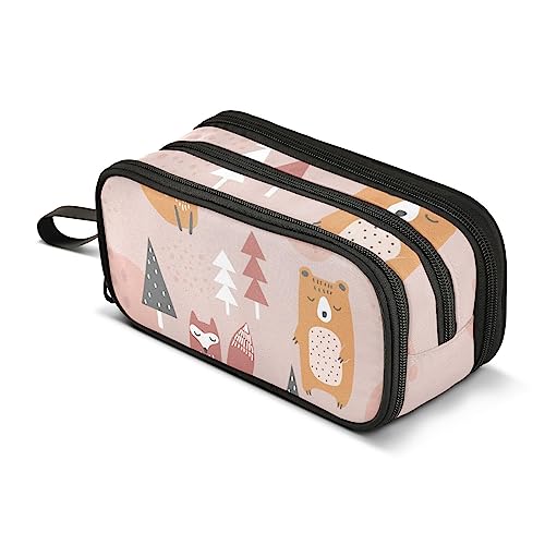 ISAOA Big Capacity Pencil Cases Childish Fox Besr Pouch Bag Large Pen Bag Stationery Bag for Girls Boys Adults Student, #4, Einheitsgröße, Taschen-Organizer von ISAOA