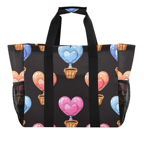 ISAOA Bunte Herzballon-Strandtasche für Damen, groß, wasserdicht, Strandtasche, Reisetasche, Pool, Yoga, Krankenschwester, Einkaufstasche ISAOA Bunte Herzballon-Strandtasche für Damen, groß, wasserdicht, Strandtasche, Reisetasche, Pool, Yoga, Krankenschwester, Einkaufstasche von ISAOA