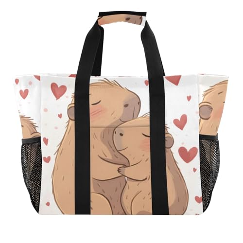 ISAOA Capybara Love Strandtasche für Damen, groß, wasserdicht, für Reisen, Pool, Yoga, Krankenschwester, Einkaufstasche ISAOA Capybara Love Strandtasche für Damen, groß, wasserdicht, für Reisen, Pool, Yoga, Krankenschwester, Einkaufstasche von ISAOA