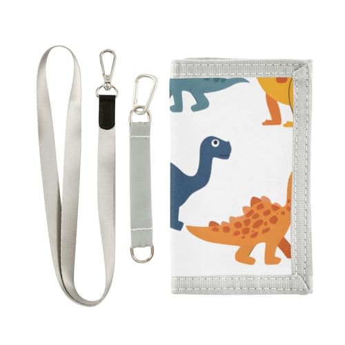 ISAOA Dinosaurier-Geldbörse für Jungen und Mädchen, dreifach gefaltete Geldbörse mit Münzfach mit Reißverschluss und Kartenhaltern, Neuheit Geldbörse für Kindergeburtstagsgeschenke von ISAOA