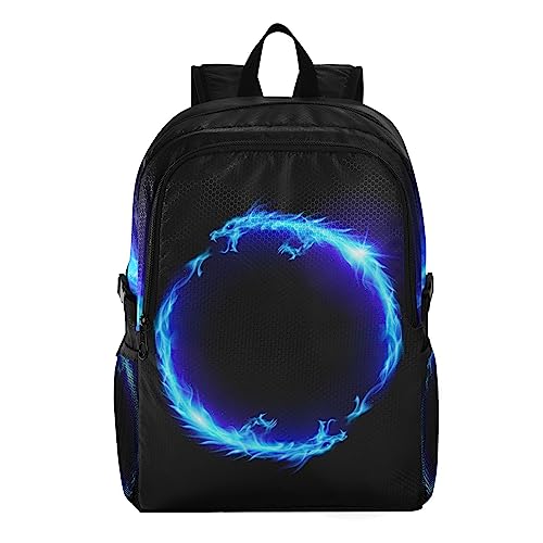 ISAOA Faltbarer Rucksack, blau, Feuer der Drachen, verstaubarer Rucksack, wasserabweisend, Tagesrucksack für Männer, Frauen, Kinder, Schule, Wandern, Camping, Arbeit, #9, One size von ISAOA