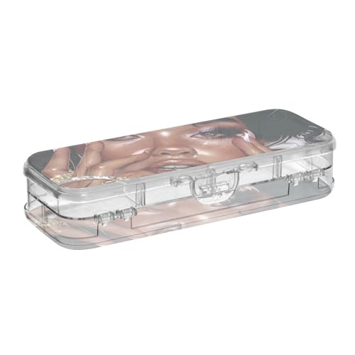 ISAOA Federmäppchen, afrikanische amerikanische Frauen, Stiftebox mit Schnappdeckel, doppelstöckiges transparentes Schreibwaren-Federmäppchen mit 4 Linealen, Fächer, Stiftaufbewahrung, Organizer für von ISAOA