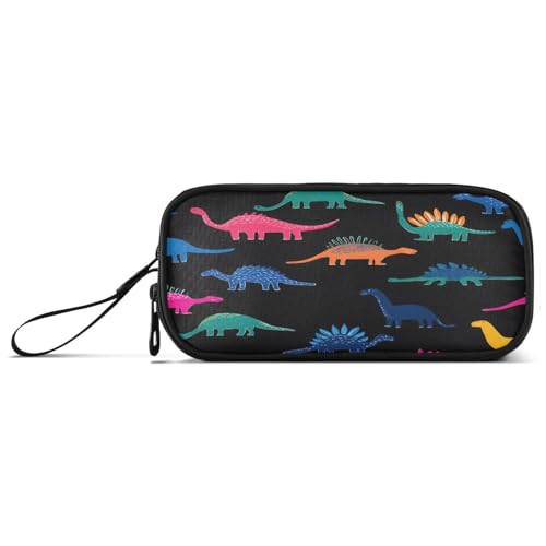 ISAOA Federmäppchen, große Kapazität, Federmäppchen mit 3 Fächern, Schreibwarenbeutel, Rosa, Blau, Grün, Dinosaurier, für Schule & Bürobedarf von ISAOA