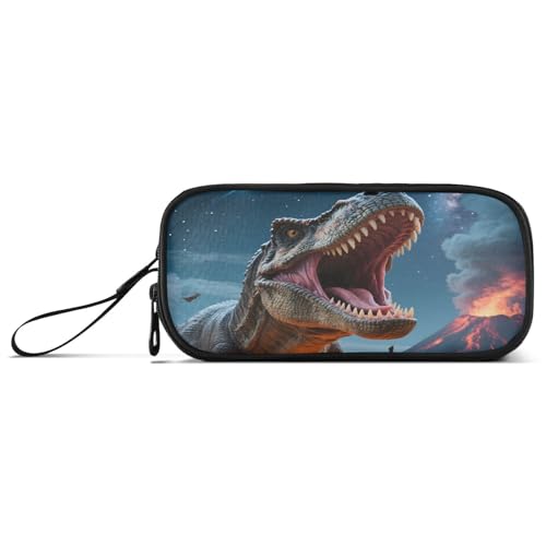 ISAOA Federmäppchen, großes Fassungsvermögen, Federmäppchen mit 3 Fächern, Schreibwarenbeutel, Dinosaurier-Brüllen, für Schule & Bürobedarf von ISAOA