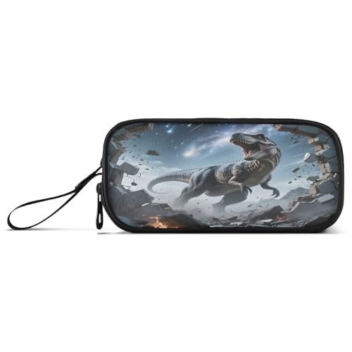 ISAOA Federmäppchen, großes Fassungsvermögen, Stifteetui mit 3 Fächern, Schreibwarenbeutel, Dinosaurier-Sternspur, Wand, für Schule & Bürobedarf von ISAOA