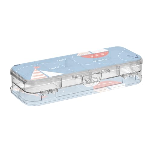 ISAOA Federmäppchen, handgezeichnet mit Buntstiften, Stiftebox mit Schnappdeckel, doppelstöckiges transparentes Schreibwaren-Federmäppchen mit 4 Linealen, zur Unterteilung von Stiften, Organizer für von ISAOA