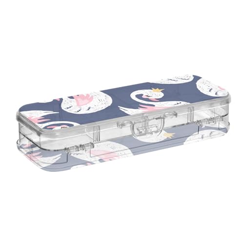 ISAOA Federmäppchen, niedliche Schwäne, Stiftebox mit Schnappdeckel, doppelstöckiges transparentes Schreibwaren-Federmäppchen mit 4 Linealen, zur Unterteilung von Stiften, Organizer für Schule, Büro ISAOA Federmäppchen, niedliche Schwäne, Stiftebox mit Schnappdeckel, doppelstöckiges transparentes Schreibwaren-Federmäppchen mit 4 Linealen, zur Unterteilung von Stiften, Organizer für Schule, Büro von ISAOA