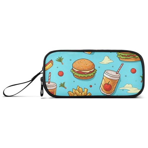 ISAOA Federmäppchen für Essen und Getränke, Hamburg, großes Fassungsvermögen, 3 Fächer, tragbar, große Aufbewahrung, Federmäppchen für Teenager, Jungen, Mädchen, Erwachsene, Studenten, Essen Trinken von ISAOA