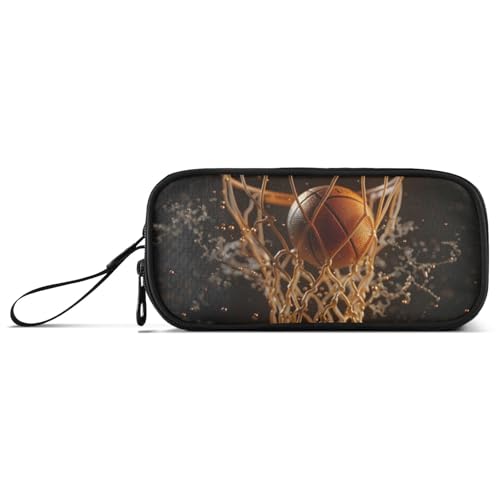 ISAOA Federmäppchen im Basketballball-Stil, große Kapazität, 3 Fächer, Federmäppchen, tragbar, große Aufbewahrung, Federmäppchen für Teenager, Jungen, Mädchen, Erwachsene, Studenten von ISAOA