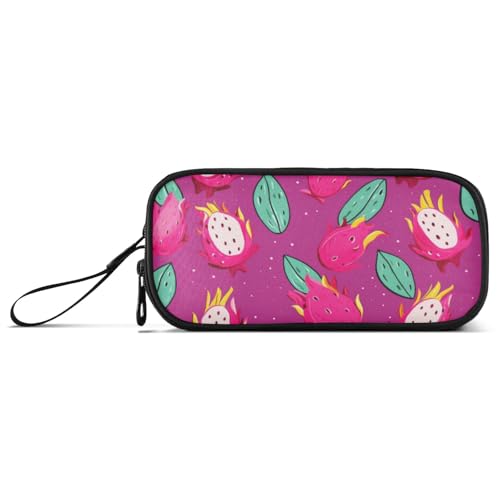 ISAOA Federmäppchen mit Drachenfruchtblatt, großes Fassungsvermögen, 3 Fächer, Federmäppchen, tragbar, große Aufbewahrung, Federmäppchen für Teenager, Jungen, Mädchen, Erwachsene, Studenten von ISAOA