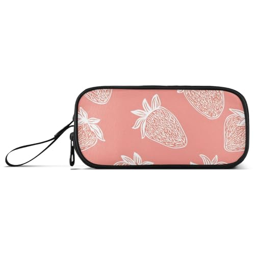 ISAOA Federmäppchen mit Erdbeer-Linienmuster, großes Fassungsvermögen, 3 Fächer, Federmäppchen, tragbar, große Aufbewahrung, Federmäppchen für Teenager, Jungen, Mädchen, Erwachsene, Studenten von ISAOA