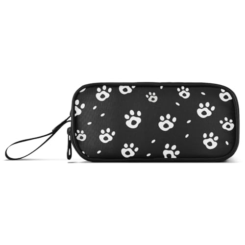 ISAOA Federmäppchen mit Hundepfoten-Motiv, 3 Fächer, tragbar, große Aufbewahrung, Federmäppchen für Teenager, Jungen, Mädchen, Erwachsene, Studenten, Pfotenabdrücke, Einheitsgröße, Taschen-Organizer von ISAOA