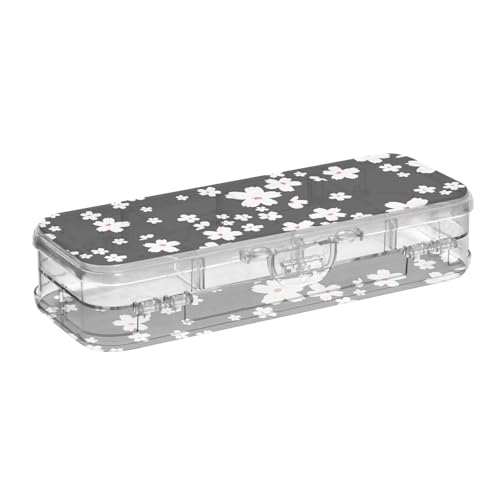 ISAOA Federmäppchen mit Schnappdeckel, doppelstöckig, transparent, mit 4 Linealen, zur Aufbewahrung von Stiften, Organizer für Schule, Büro von ISAOA