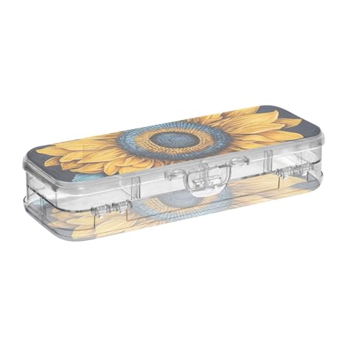 ISAOA Federmäppchen mit Schnappdeckel, doppelstöckig, transparent, mit 4 Linealen, zur Unterteilung von Stiften, Organizer für Schule, Büro von ISAOA