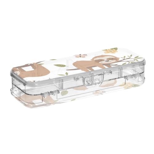 ISAOA Federmäppchen mit Schnappdeckel, doppelstöckiges transparentes Schreibwaren-Federmäppchen mit 4 Linealen, Fächer, Stifte-Aufbewahrung, Organizer für Schule, Büro von ISAOA