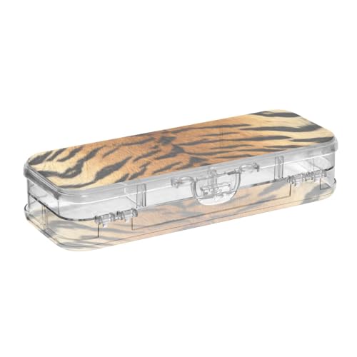 ISAOA Federmäppchen mit Schnappdeckel, doppelstöckiges transparentes Schreibwaren-Federmäppchen mit 4 Linealen, zur Unterteilung von Stiften, Organizer für Schule, Büro von ISAOA