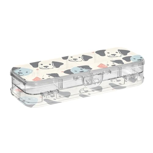 ISAOA Federmäppchen mit Schnappdeckel, doppelstöckiges transparentes Schreibwaren-Federmäppchen mit 4 Linealen, zur Unterteilung von Stiften, Organizer für Schule, Büro von ISAOA