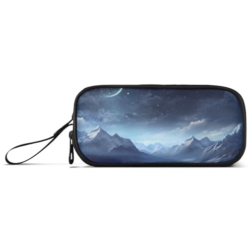 ISAOA Federmäppchen mit Sternenlandschaft, großes Fassungsvermögen, 3 Fächer, Federmäppchen, tragbar, große Aufbewahrung, Stiftebox für Teenager, Jungen, Mädchen, Erwachsene, Studenten, Sternennacht von ISAOA