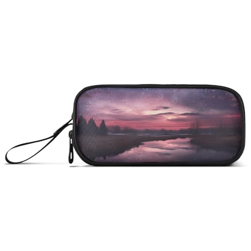 ISAOA Federmäppchen mit Sternennacht-Design, große Kapazität, 3 Fächer, Federmäppchen, tragbar, große Aufbewahrung, Stiftebox für Teenager, Jungen, Mädchen, Erwachsene, Studenten, Sternennacht-Design von ISAOA