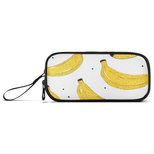 ISAOA Federmäppchen mit gelbem Bananenmuster, großes Fassungsvermögen, 3 Fächer, Federmäppchen, tragbar, große Aufbewahrung, Federmäppchen für Teenager, Jungen, Mädchen, Erwachsene, Studenten, Gelbes von ISAOA