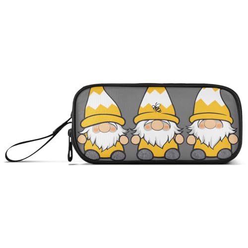 ISAOA Federmäppchen mit großem Fassungsvermögen, 3 Fächer, tragbar, große Aufbewahrung, Federmäppchen für Teenager, Jungen, Mädchen, Erwachsene, Studenten, Gelbe Zwergbiene, Einheitsgröße von ISAOA