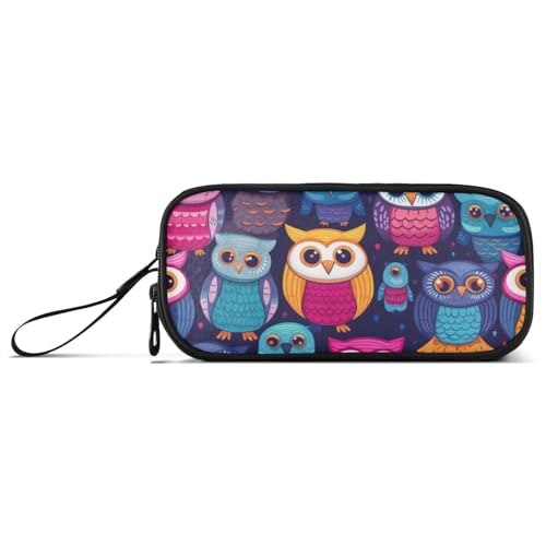 ISAOA Federmäppchen mit großem Fassungsvermögen, 3 Fächer, tragbar, große Aufbewahrung, Federmäppchen für Teenager, Jungen, Mädchen, Erwachsene, Studenten, eule, Einheitsgröße, Taschen-Organizer von ISAOA