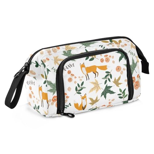 ISAOA Federmäppchen mit großem Fassungsvermögen, großes Fassungsvermögen, Fuchs, Herbst, Orange, Ahorn, Blumen, Stifttasche mit Reißverschluss, Büro, College, Schreibwaren, Organizer, Schulbedarf für ISAOA Federmäppchen mit großem Fassungsvermögen, großes Fassungsvermögen, Fuchs, Herbst, Orange, Ahorn, Blumen, Stifttasche mit Reißverschluss, Büro, College, Schreibwaren, Organizer, Schulbedarf für von ISAOA