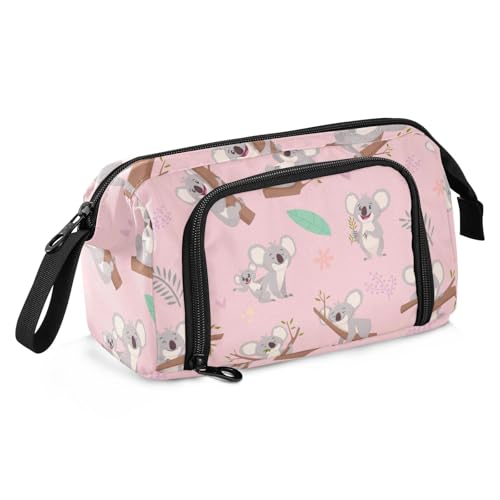 ISAOA Federmäppchen mit großem Fassungsvermögen, großes Fassungsvermögen, niedliches Koala-Tier-Design, rosa Stiftetasche mit Reißverschluss, Büro, College, Schreibwaren, Organizer, Schulbedarf für ISAOA Federmäppchen mit großem Fassungsvermögen, großes Fassungsvermögen, niedliches Koala-Tier-Design, rosa Stiftetasche mit Reißverschluss, Büro, College, Schreibwaren, Organizer, Schulbedarf für von ISAOA