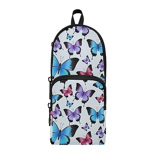ISAOA Federmäppchen mit großer Kapazität, bunte Schmetterlinge, trendige Tasche, große Stifttasche, Schreibwaren-Tasche für Mädchen, Jungen, Erwachsene, Studenten, #5, Einheitsgröße, Schulranzen-Set von ISAOA