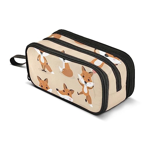 ISAOA Federmäppchen mit großer Kapazität, niedlicher Fuchs, Wildtiere, Wald, Tier, Tasche, große Stifttasche, Schreibwarentasche für Mädchen, Jungen, Erwachsene, Studenten, #2, Einheitsgröße, von ISAOA