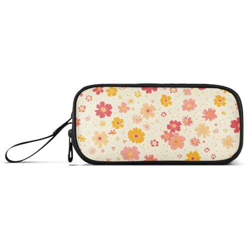 ISAOA Federmäppchen mit niedlichem Blumenmuster und großem Fassungsvermögen, 3 Fächer, tragbar, große Aufbewahrungsbox, Federmäppchen für Teenager, Jungen, Mädchen, Erwachsene, Studenten, Niedliches von ISAOA