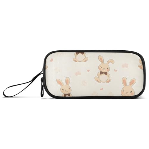 ISAOA Federmäppchen mit niedlichem Schleifen-Hasenmuster, große Kapazität, 3 Fächer, Federmäppchen, tragbar, große Aufbewahrung, Federmäppchen für Teenager, Jungen, Mädchen, Erwachsene, Studenten von ISAOA