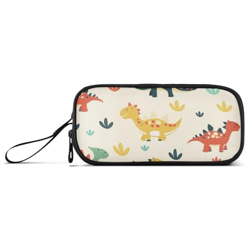 ISAOA Federmäppchen mit vielen bunten Dinosaurier-Tieren, großes Fassungsvermögen, 3 Fächer, Federmäppchen, tragbar, große Aufbewahrungsbox, Federmäppchen für Teenager, Jungen, Mädchen, Erwachsene von ISAOA