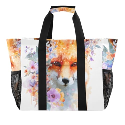 ISAOA Fox Face Strandtasche mit Blumenmotiv für Damen, groß, wasserdicht, für Reisen, Pool, Yoga, Krankenschwester, Einkaufstasche ISAOA Fox Face Strandtasche mit Blumenmotiv für Damen, groß, wasserdicht, für Reisen, Pool, Yoga, Krankenschwester, Einkaufstasche von ISAOA