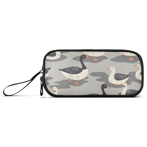 ISAOA Goose Federmäppchen mit großem Fassungsvermögen, 3 Fächer, tragbar, große Aufbewahrung, Federmäppchen für Teenager, Jungen, Mädchen, Erwachsene, Studenten, Gans, Einheitsgröße, Taschen-Organizer von ISAOA