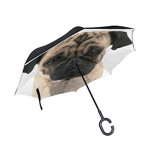 ISAOA Gro?er Regenschirm, umgekehrter Regenschirm, winddicht, doppellagige Konstruktion, umgekehrter Faltschirm f¨¹r die Verwendung im Auto, C-f?rmiger Griff Regenschirm f¨¹r Damen und Herren von ISAOA