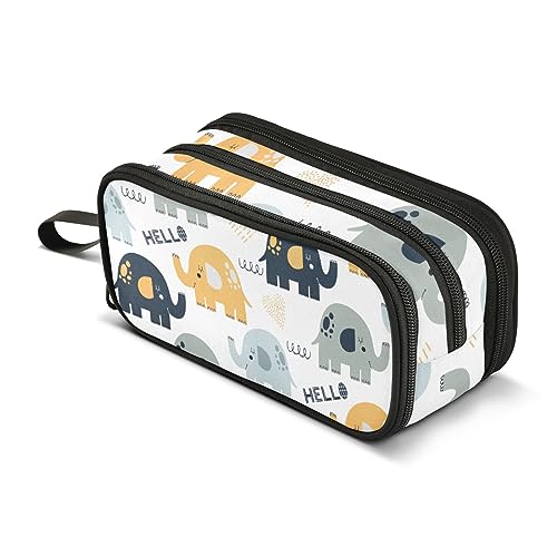 ISAOA Große Kapazität Bleistift Fällen Nette Elefant Kindisch Wald Tier Beutel Tasche Große Stift Tasche Schreibwaren Tasche, #107, Einheitsgröße, Taschen-Organizer von ISAOA