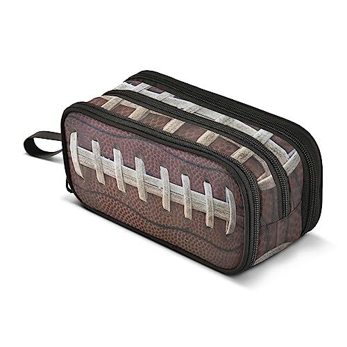 ISAOA Große Kapazität Federmäppchen (American Football Laces Close Up) Beuteltasche Große Stifttasche Schreibwarentasche für Mädchen Jungen Erwachsene Studenten, #7, Einheitsgröße, Taschen-Organizer von ISAOA